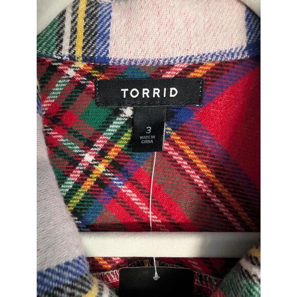 Torrid Plaid Button-Up Women's Jacket 3xl - Picture 4 of 9